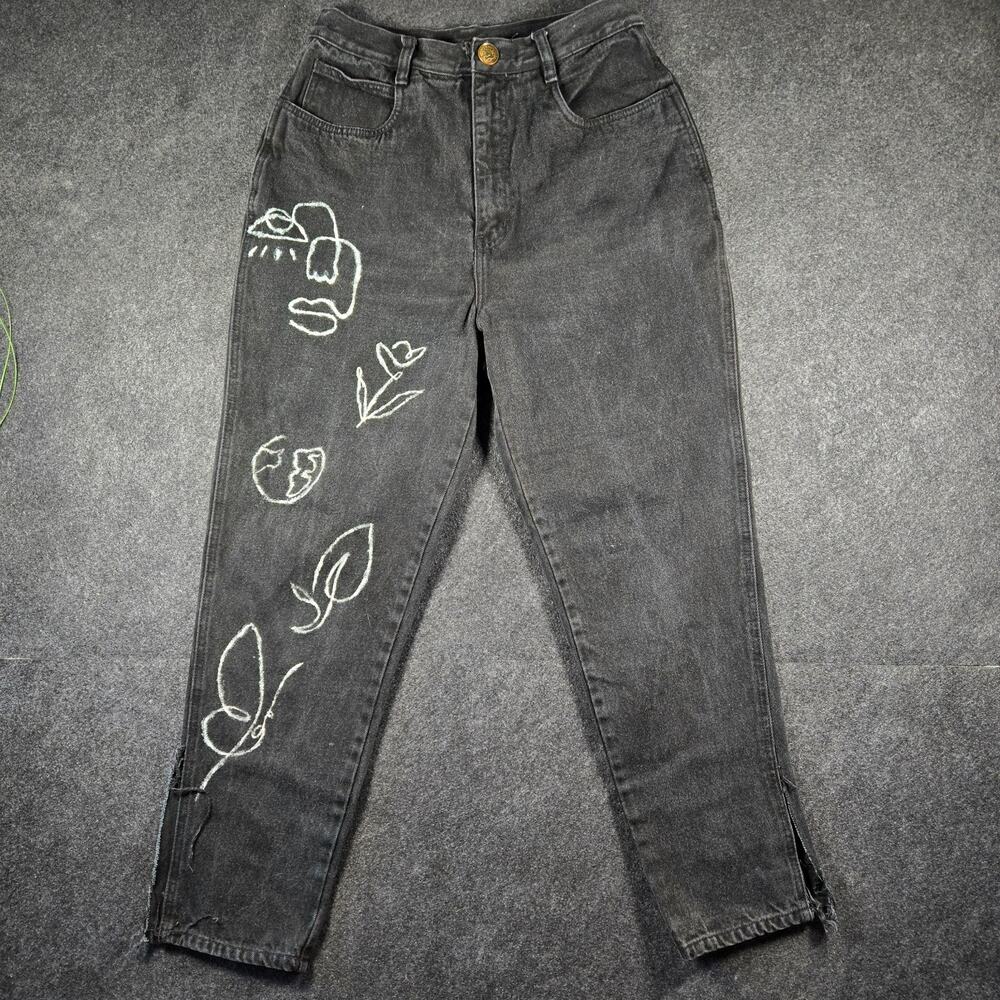 Y2K Bill Blass Femme Size 12S Mom Jean Extensive DIY Handpainted Repaired